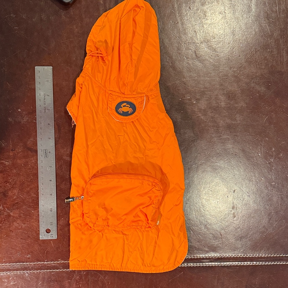Bright Orange Hooded Windbreaker Jacket